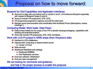 Proposal on how to move forward: