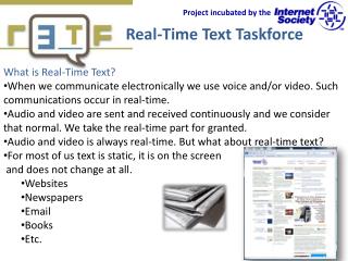 Real-Time Text Taskforce