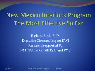 New Mexico Interlock Program The Most Effective So Far