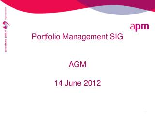 Portfolio Management SIG AGM 14 June 2012