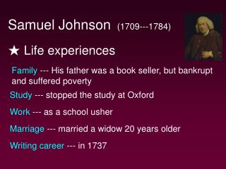 Samuel Johnson (1709---1784)