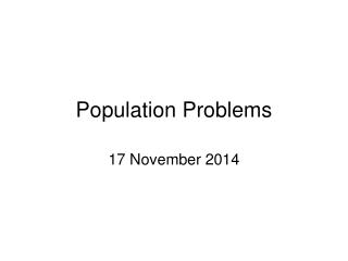 Population Problems