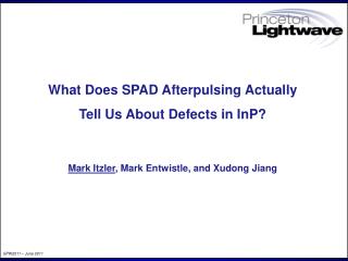 What Does SPAD Afterpulsing Actually Tell Us About Defects in InP?