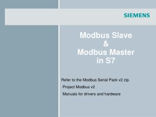Modbus Slave &amp; Modbus Master in S7