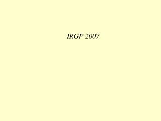 IRGP 2007