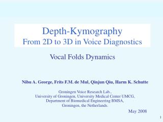 Depth-Kymography From 2D to 3D in Voice Diagnostics