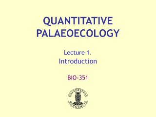 QUANTITATIVE PALAEOECOLOGY