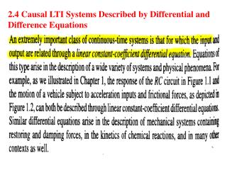 2.4 Causal LTI Systems Described by Differential and Difference Equations