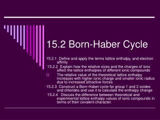 15.2 Born-Haber Cycle