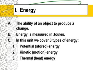 I. Energy