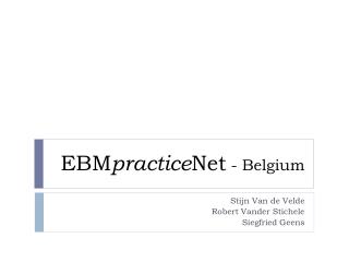 EBM practice Net - Belgium