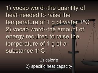 calorie s pecific heat capacity