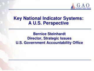 Key National Indicator Systems: A U.S. Perspective
