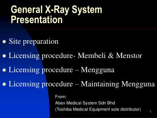 General X-Ray System Presentation