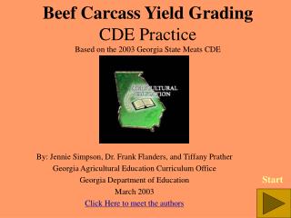 Beef Carcass Yield Grading CDE Practice Based on the 2003 Georgia State Meats CDE