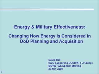 Energy &amp; Military Effectiveness: