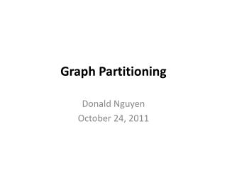 Graph Partitioning