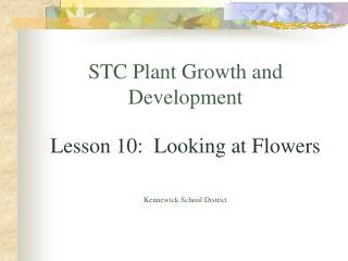 STC Plant Growth and Development Lesson 10: Looking at Flowers Kennewick School District