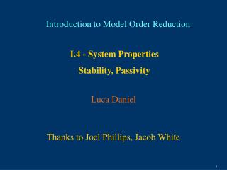 Introduction to Model Order Reduction