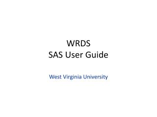 WRDS SAS User Guide