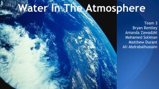 Water In The Atmosphere