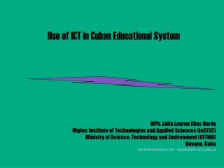 Use of ICT in Cuban Educational System