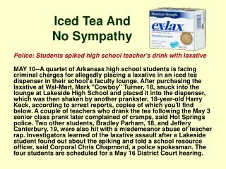 Police: Students spiked high school teacher's drink with laxative