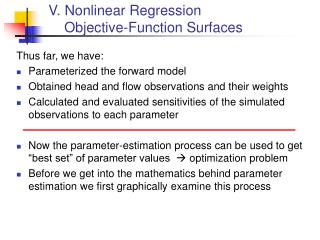 V. Nonlinear Regression Objective-Function Surfaces