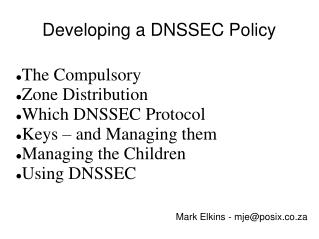 Developing a DNSSEC Policy
