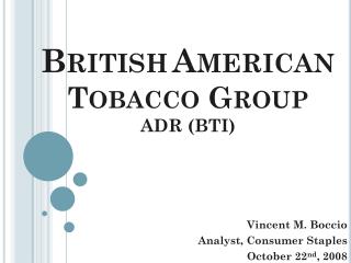British American Tobacco Group ADR (BTI)