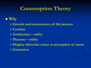 Consumption Theory