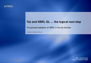 Tax and XBRL GL … the logical next step
