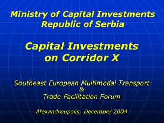 Ministry of Capital Investments Republic of Serbia