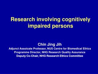 Research involving cognitively impaired persons