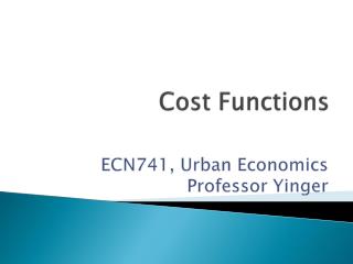 Cost Functions