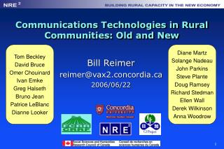 Communications Technologies in Rural Communities: Old and New