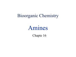 Bioorganic Chemistry Amines
