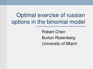 Optimal exercise of russian options in the binomial model