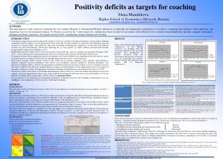 Positivity deficits as targets for coaching