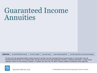 Guaranteed Income Annuities