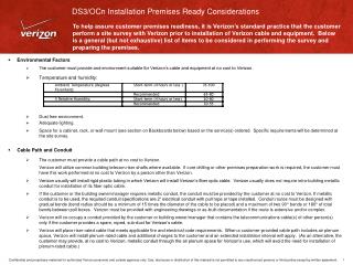DS3/OCn Installation Premises Ready Considerations