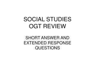 SOCIAL STUDIES OGT REVIEW