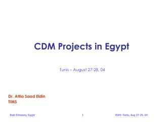 CDM Projects in Egypt