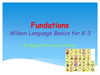 Fundations Wilson Language Basics for K-3