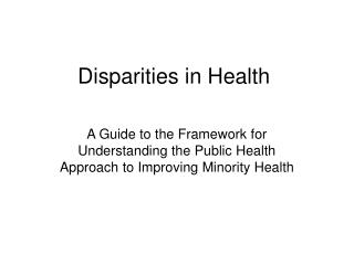 Disparities in Health