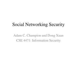 Social Networking Security