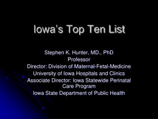 Iowa’s Top Ten List