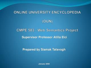 ONLINE UNIVERSITY ENCYCLOPEDIA (OUN) CMPE 583 - Web Semantics Project