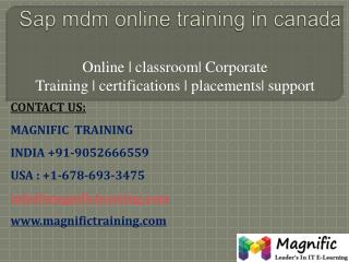 Sap Mdm Online Training in Canada