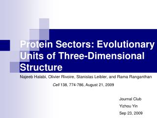 Protein Sectors: Evolutionary Units of Three-Dimensional Structure